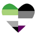 heart, one side is that ace flag the other is the aro flag